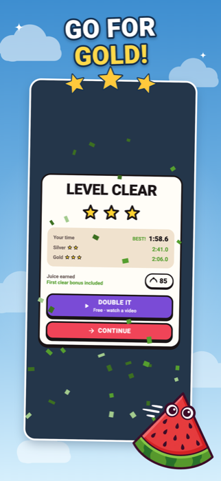 Pulp Rider level results screen